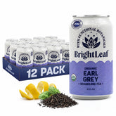 BRIGHTLEAF lata frente mostrando diseño y beneficio refrescante sin azúcar