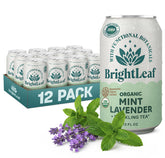 BRIGHTLEAF lata frontal mostrando diseño orgánico y refrescante