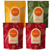 Brodo packaging frontal mostrando pouches y beneficio conveniencia inmediata