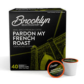 Brooklyn Beans empaque frontal mostrando 40 cápsulas y fuerte sabor