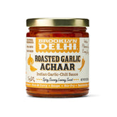 Brooklyn Delhi tarro frontal del achaar muestra etiqueta clara y sabor intenso
