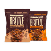 Brownie Brittle frente del empaque mostrando variedad y conveniencia