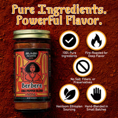 Brundo Market berbere en cuchara listo para sazonar con sabor auténtico