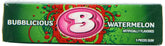 Bubblicious frontal del pack mostrando diseño y color, ideal para reconocer el producto