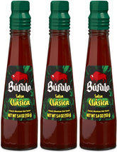 Bufalo botella frontal de Salsa Clásica 5.4 oz mostrando etiqueta clara y uso fácil