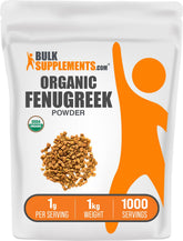 BulkSupplements polvo de fenogreco en bolsa frontal mostrando marca y tamaño 1 kg