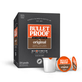 Bulletproof paquete frontal de cápsulas mostrando diseño y conveniencia