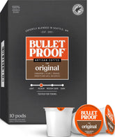 Bulletproof frontal de la caja de cápsulas mostrando diseño y conveniencia