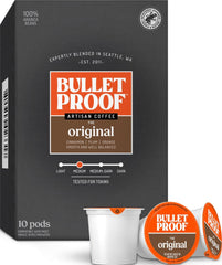 Bulletproof frontal de la caja de cápsulas mostrando diseño y conveniencia