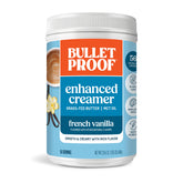 Bulletproof envase frontal French Vanilla mostrando etiqueta y beneficio keto
