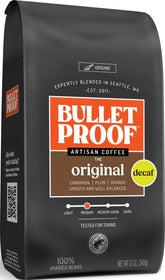 Bulletproof empaque frontal mostrando marca y blend, transmite confianza en sabor