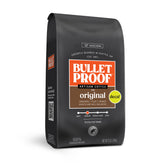 Bulletproof paquete frontal descafeinado mostrando marca y beneficio de sabor