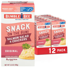 Bumble Bee kit frontal abierto mostrando lata, galletas y cuchara para comer rápido