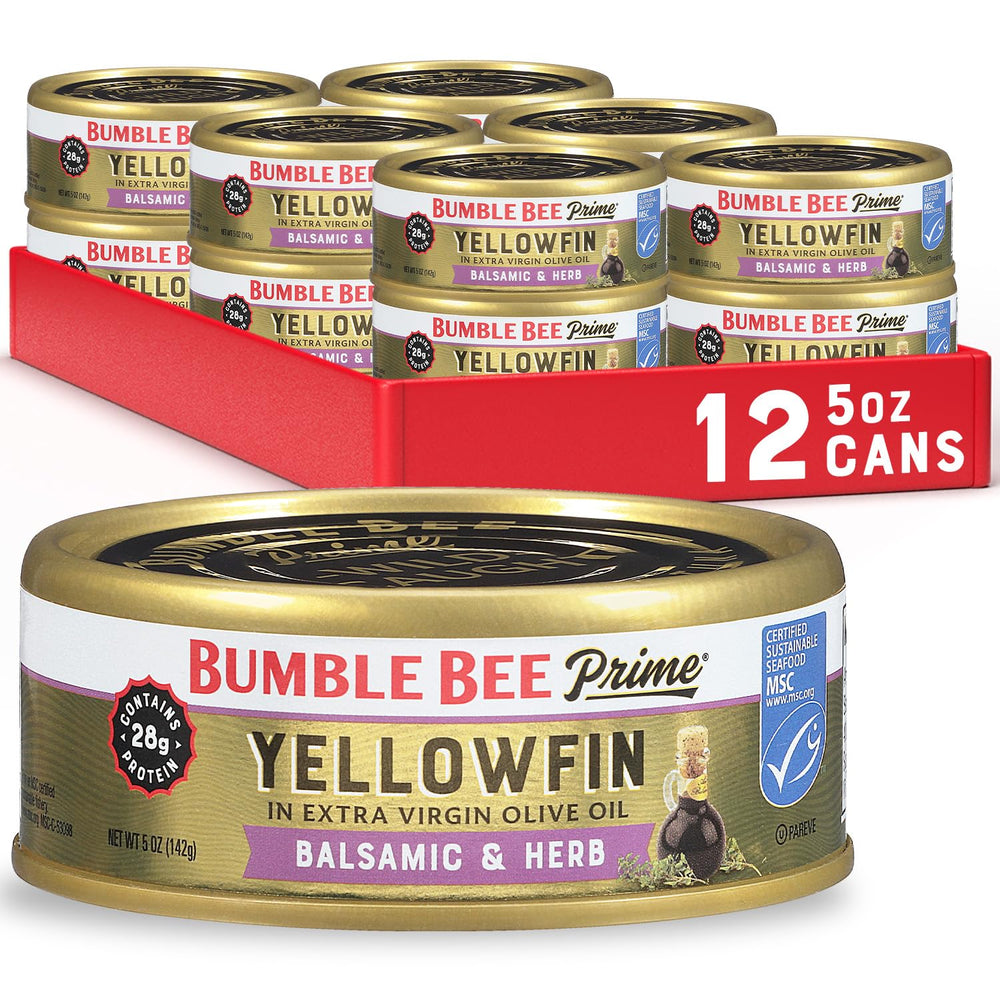 Bumble Bee lata frontal mostrando diseño y sabor gourmet, ideal para despensa