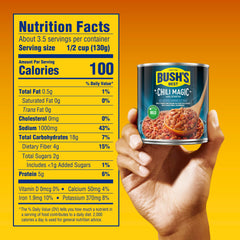 Bush's Best etiqueta con ingredientes y receta rápida visible