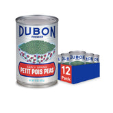 Bush's Dubon petit pois frontal de lata mostrando etiqueta y conveniencia