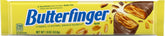 Butterfinger frontal del empaque mostrando las 36 barras y conveniencia