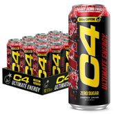C4 lata frontal Cherry Bomb Frost mostrando diseño y beneficio refrescante