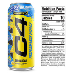 C4 etiqueta con ingredientes y beneficios para rendimiento y hidratación