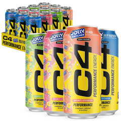 C4 pack Jolly Rancher frontal mostrando 12 latas y diseño vibrante
