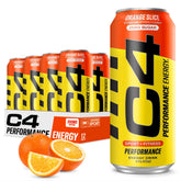 C4 lata Orange Slice frente mostrando diseño y energía cítrica