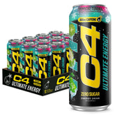 C4 lata frontal Tropical Tundra Frost mostrando diseño y beneficio refrescante