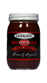 Cackalacky botella frontal con etiqueta Cheerwine mostrando presentación atractiva