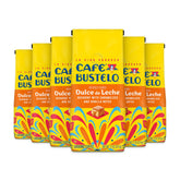 Café Bustelo frente del empaque mostrando marca y sabor dulce de leche
