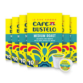 Café Bustelo empaque frontal mostrando caja y marca, brinda confianza de compra