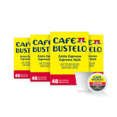 Café Bustelo frente del empaque mostrando suministro y marca