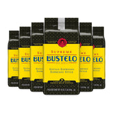 Cafe Bustelo empaque frontal mostrando seis bolsas y beneficio de suministro prolongado