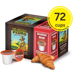 Cafe Don Pedro cápsula K-Cup en primer plano que destaca compatibilidad Keurig