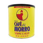 Café El Morro lata frontal mostrando etiqueta y 36 oz para compra a granel