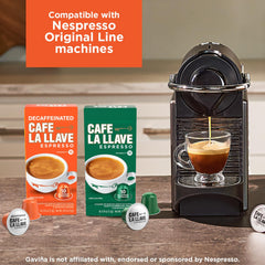 Cafe La Llave espresso servido con crema densa y color intenso