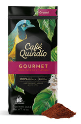 CAFÉ QUINDIO frente del envase que muestra marca y tostado medio, atractivo visual