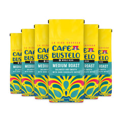 Café Bustelo bolsa frontal mostrando diseño y tamaño paquete práctico