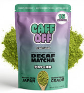 Caff Off paquete frontal mostrando diseño y peso, conveniencia y calidad