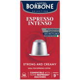 Caffè Borbone caja frontal mostrando 100 cápsulas y beneficios