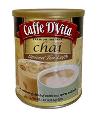 Caffe D'Vita cuchara medidora junto a la mezcla lista para usar