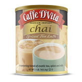 Caffe D'Vita lata frontal mostrando etiqueta y diseño, facilidad de uso inmediata