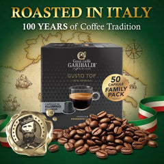 Caffè Garibaldi textura de crema de espresso en primer plano, beneficio sabor rico