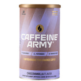 CAFFEINE ARMY envase ChocoVanilla al frente mostrando diseño y tamaño