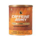 CAFFEINE ARMY frente del empaque mostrando sabor Caramel Macchiato y conveniencia
