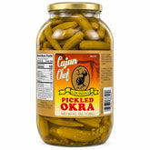Cajun Chef frasco frontal mostrando 64 oz y contenido crujiente