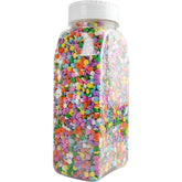 Cake Mate botella frontal pastel confetti mostrando etiqueta y dosificador práctico