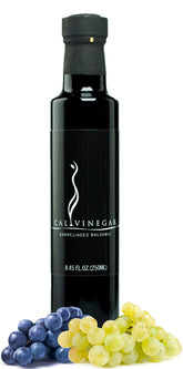 Calivirgin botella frontal 250ml mostrando etiqueta auténtica y presentación gourmet