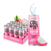 CALIWATER lata frontal Dragon Fruit mostrando diseño y beneficio hidratante