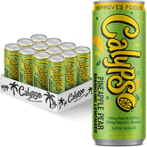 Calypso lata frontal de Pineapple Pear Zero Sugar muestra diseño y refresco