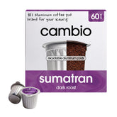 Cambio Roasters caja frontal mostrando 60 cápsulas y frescura prolongada