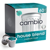 Cambio Roasters caja frontal mostrando 60 cápsulas y beneficio reciclable